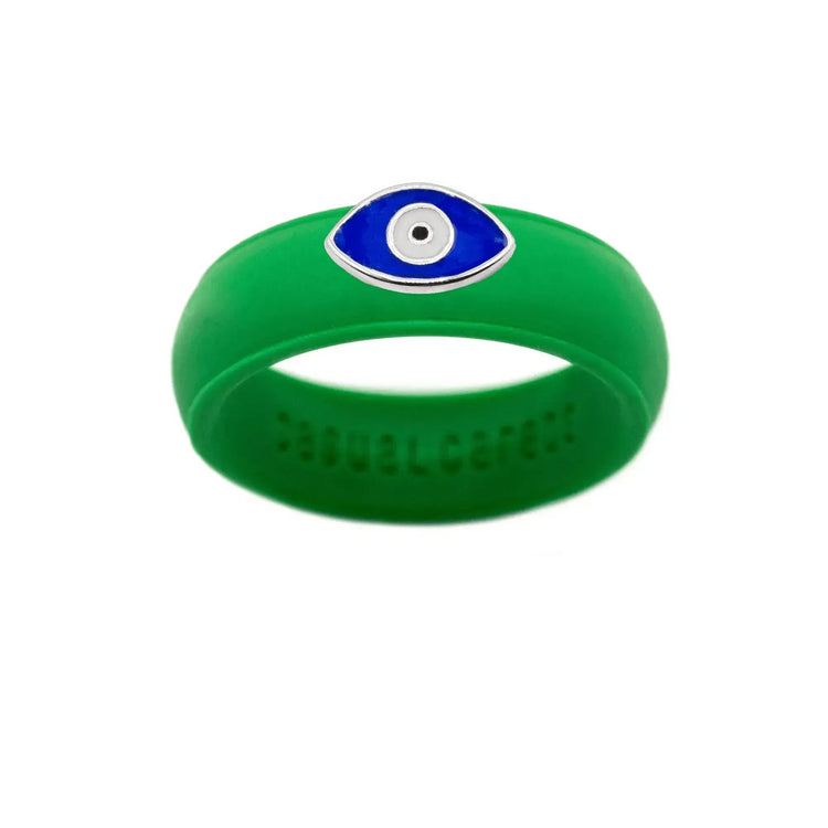 Enamel Evil Eye Silicone Ring - Size 7