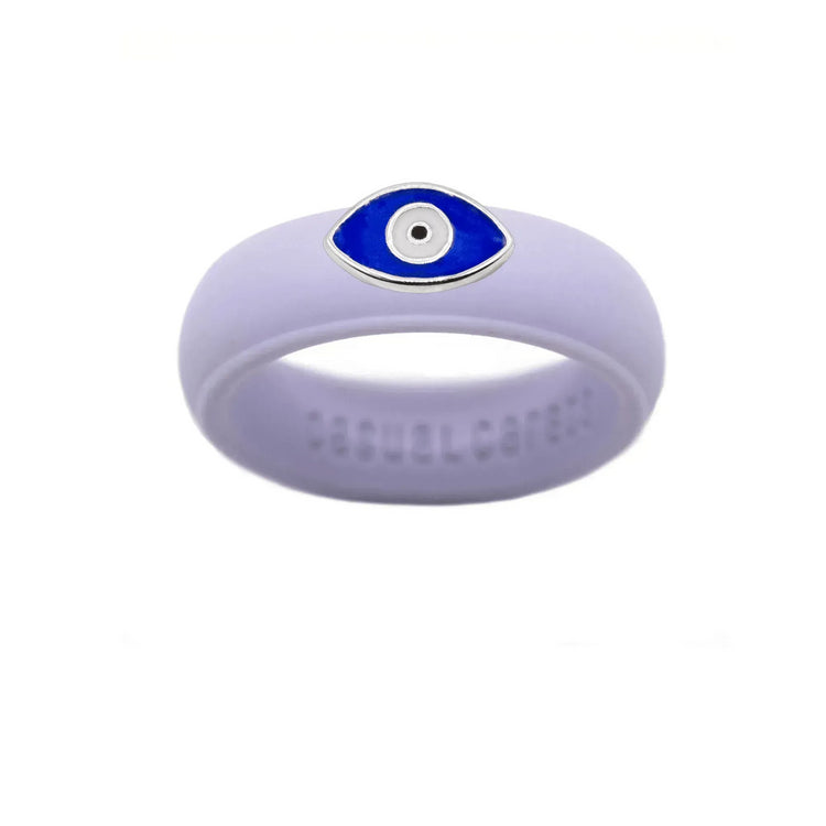 Enamel Evil Eye Silicone Ring - Size 7