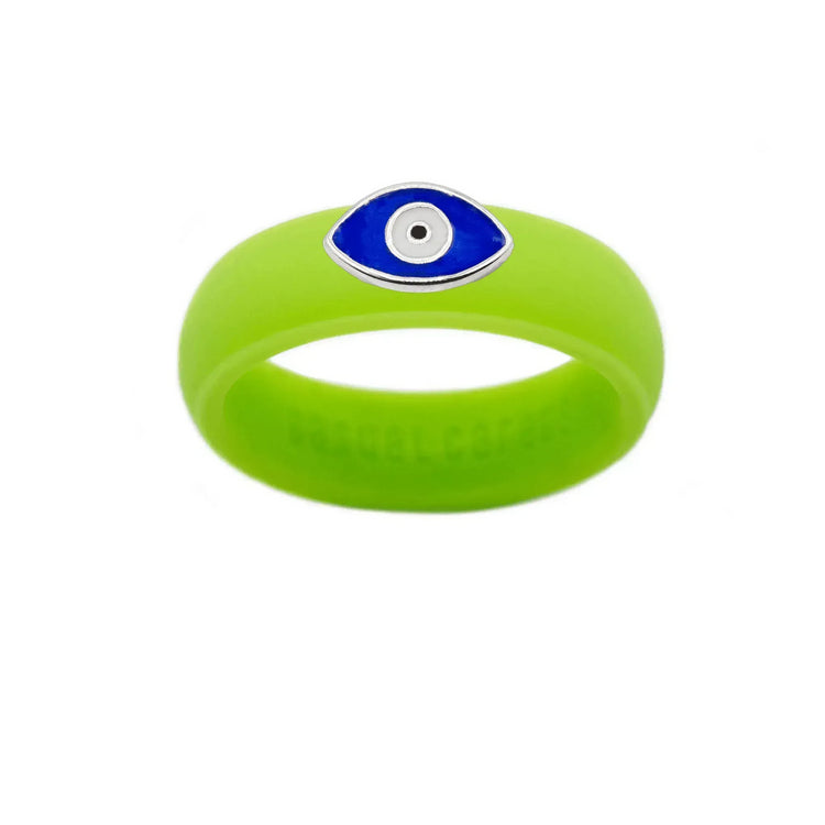 Enamel Evil Eye Silicone Ring - Size 7