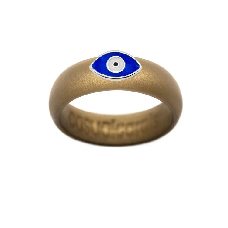 Enamel Evil Eye Silicone Ring - Size 8