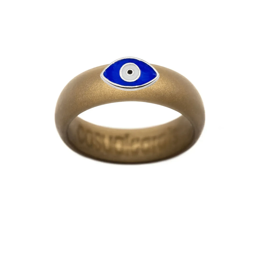 Enamel Evil Eye Silicone Ring - Size 8