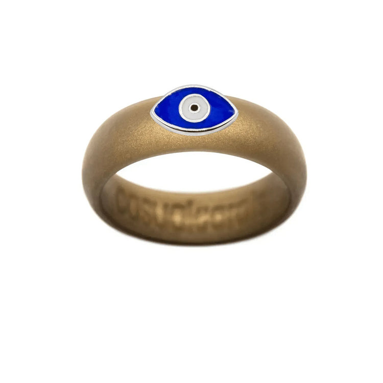 Enamel Evil Eye Silicone Ring - Size 7