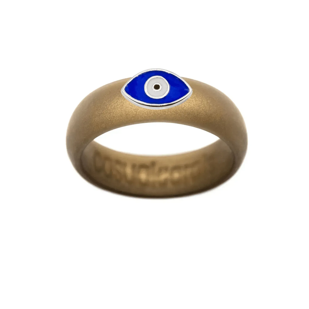 Enamel Evil Eye Silicone Ring - Size 7