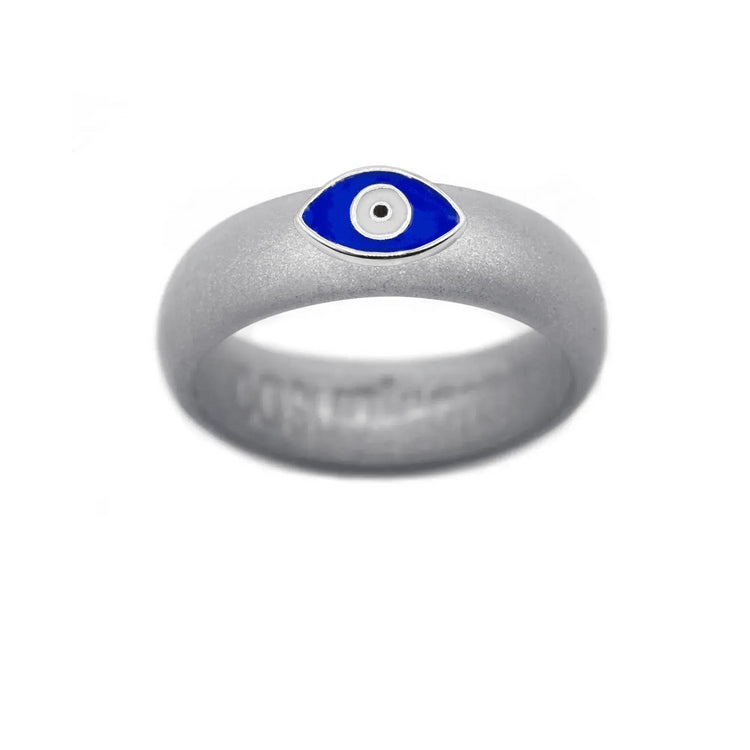 Enamel Evil Eye Silicone Ring - Size 7
