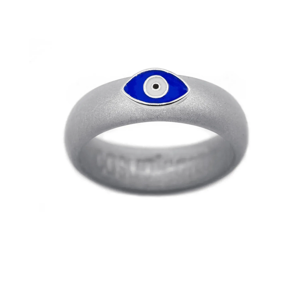 Enamel Evil Eye Silicone Ring - Size 7