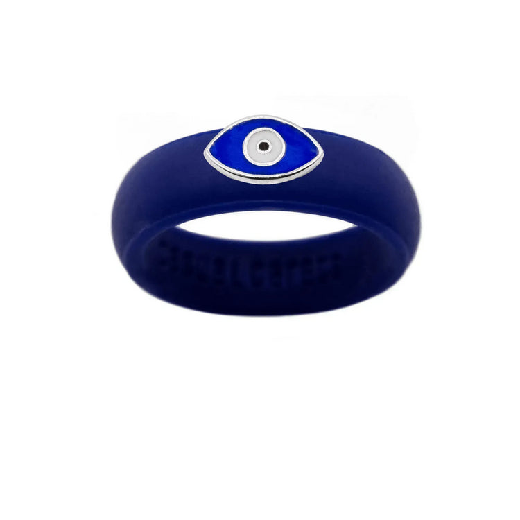Enamel Evil Eye Silicone Ring - Size 7
