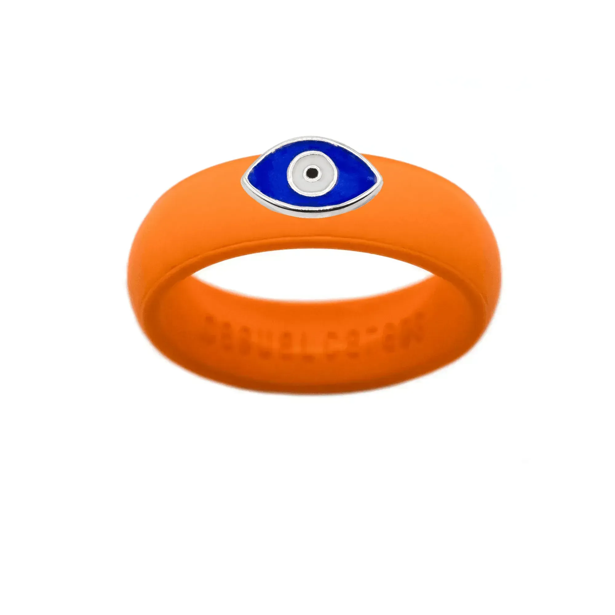Enamel Evil Eye Silicone Ring - Size 6