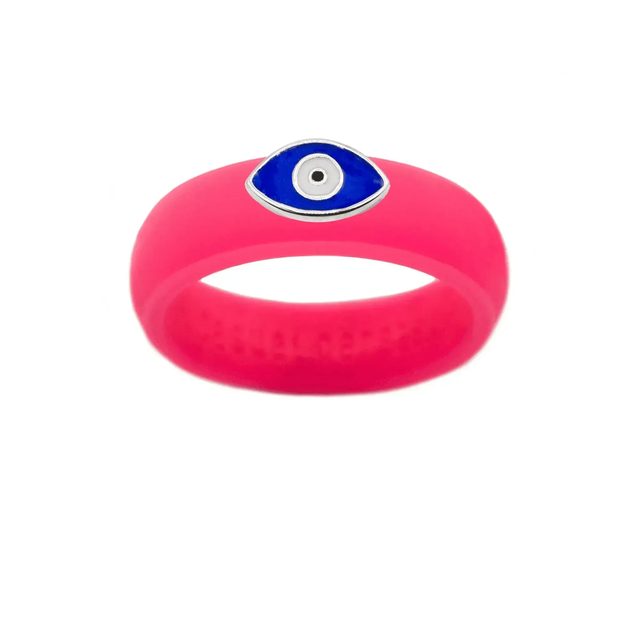 Enamel Evil Eye Silicone Ring - Size 8