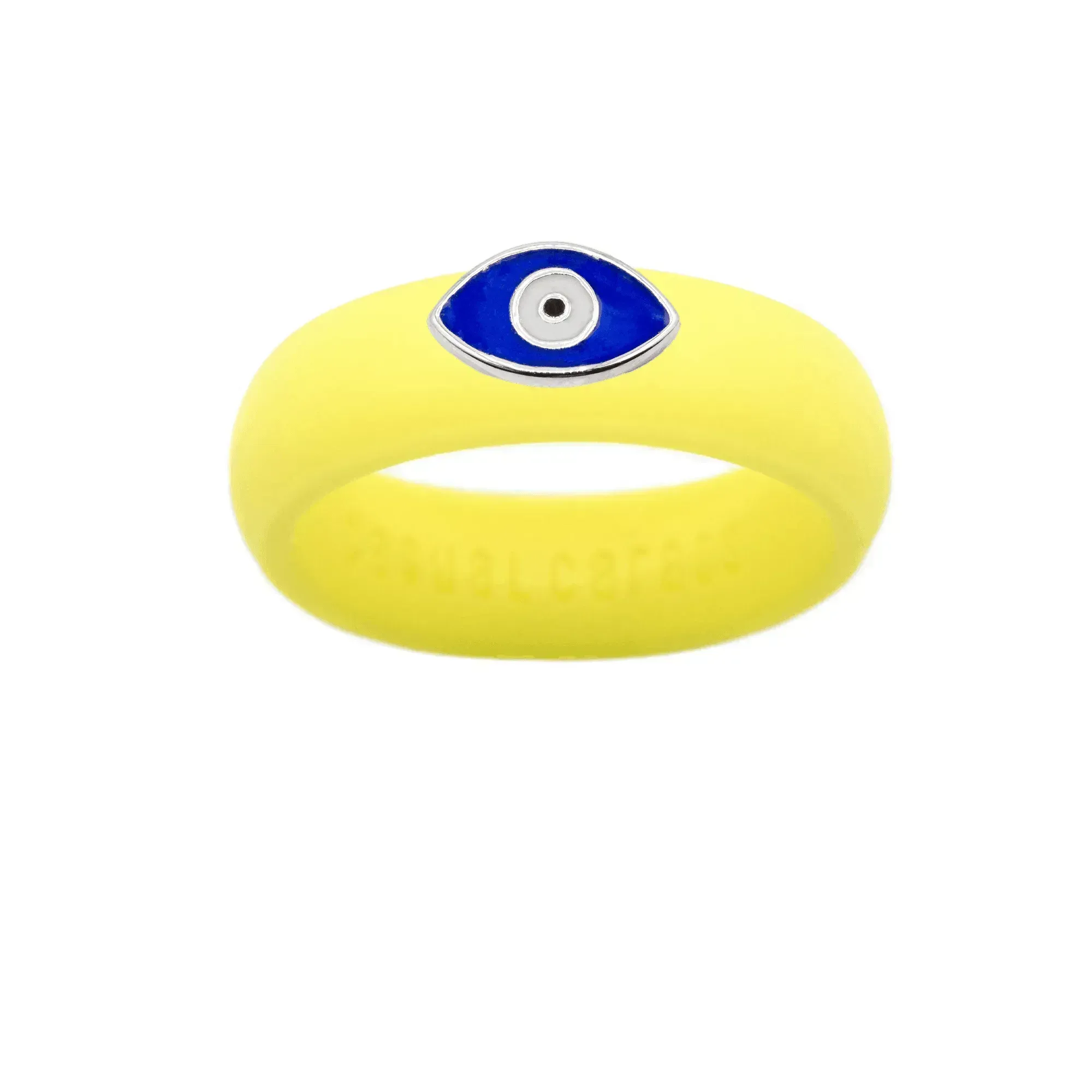 Enamel Evil Eye Silicone Ring - Size 6