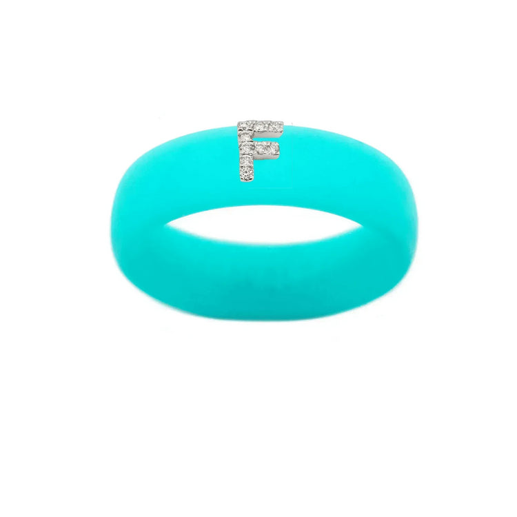 “F” Diamond Initial - Size 6