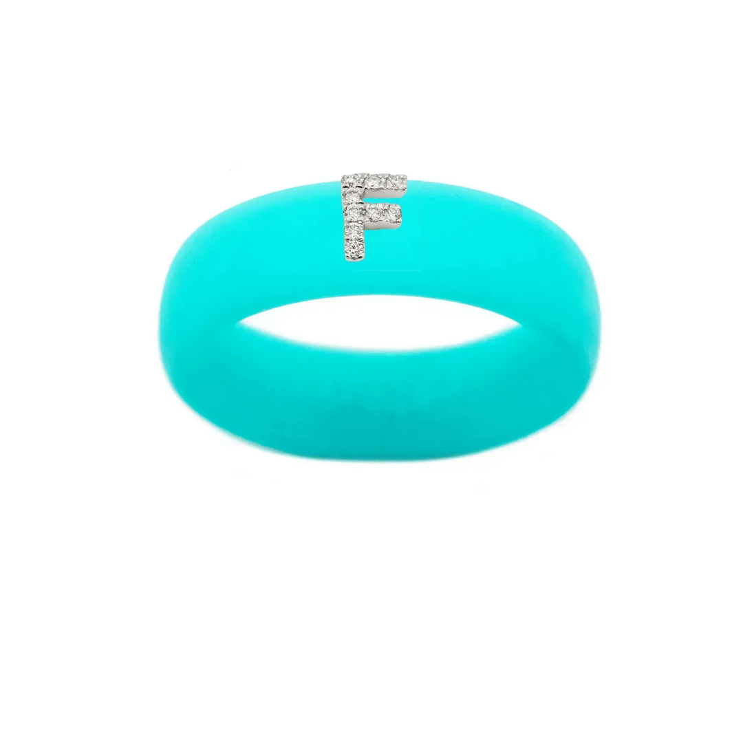 “F” Diamond Initial - Size 6