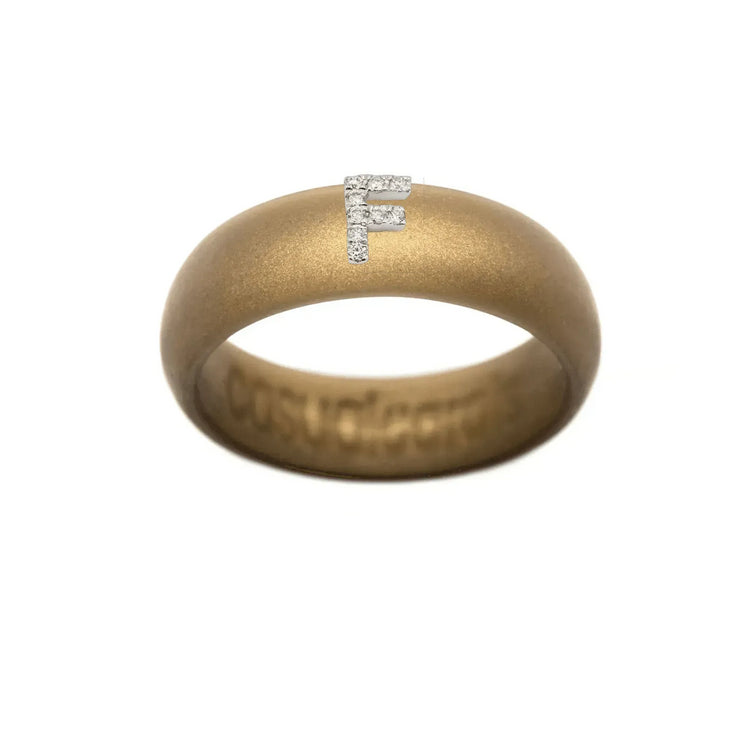 “F” Diamond Initial - Size 6
