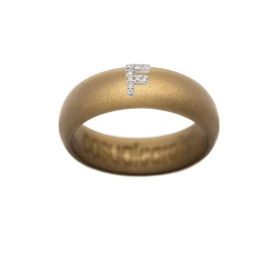 “F” Diamond Initial - Size 6
