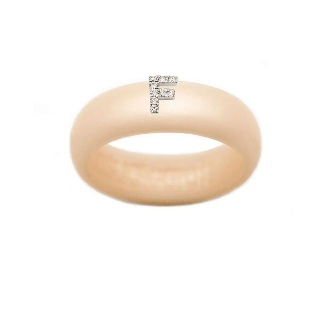 “F” Diamond Initial - Size 6