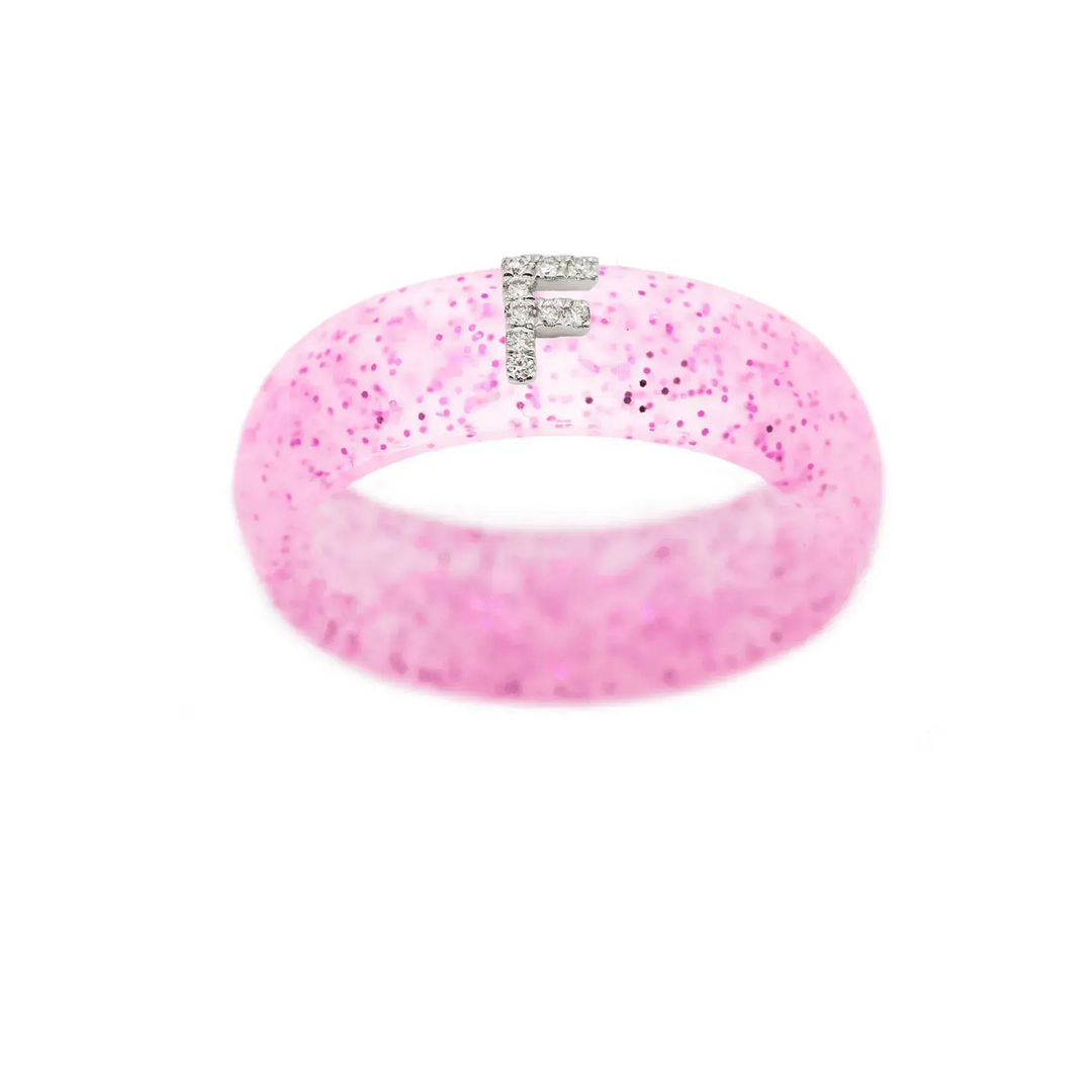 “F” Diamond Initial - Size 6