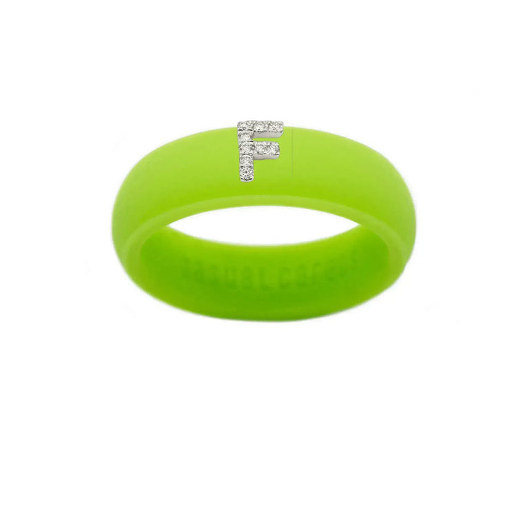 “F” Diamond Initial - Size 6