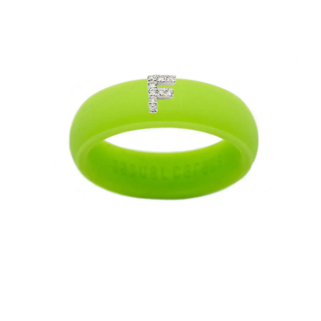 “F” Diamond Initial - Size 6