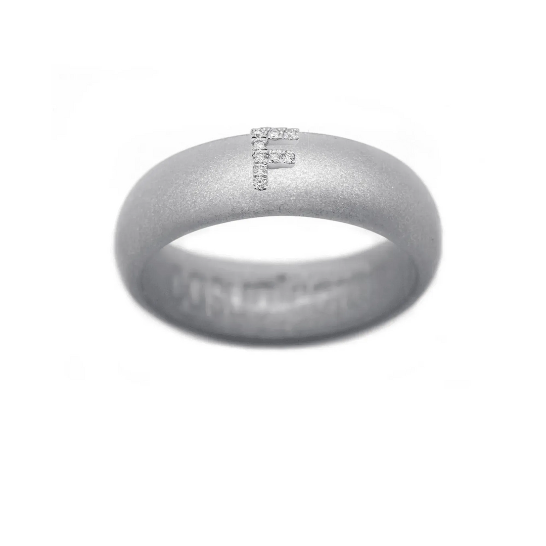 “F” Diamond Initial - Size 6