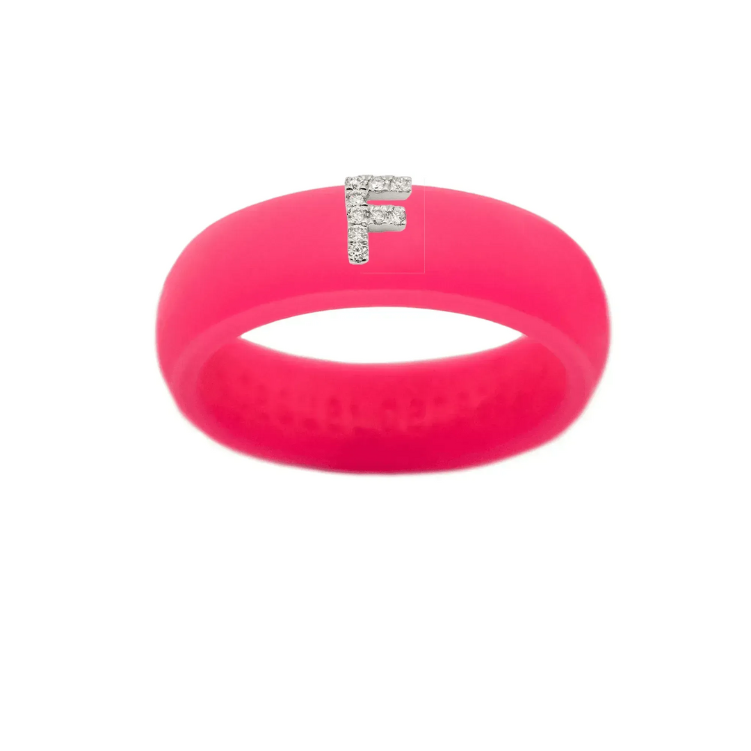 “F” Diamond Initial - Size 6