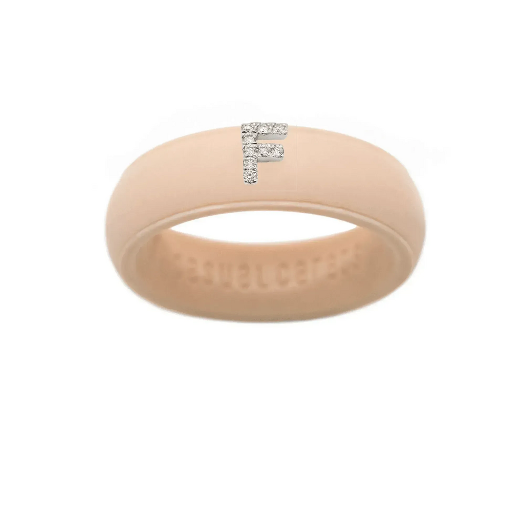 “F” Diamond Initial - Size 6