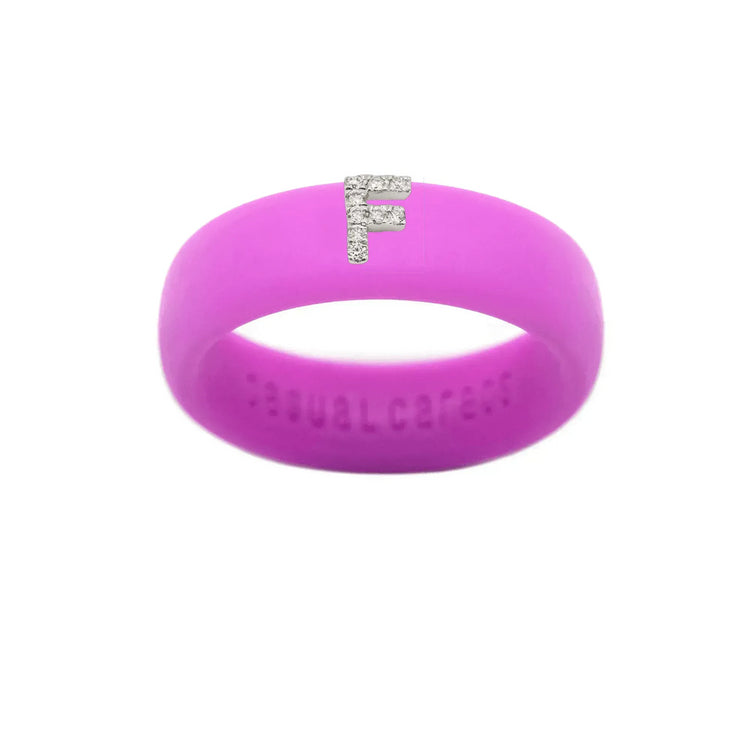 “F” Diamond Initial - Size 6