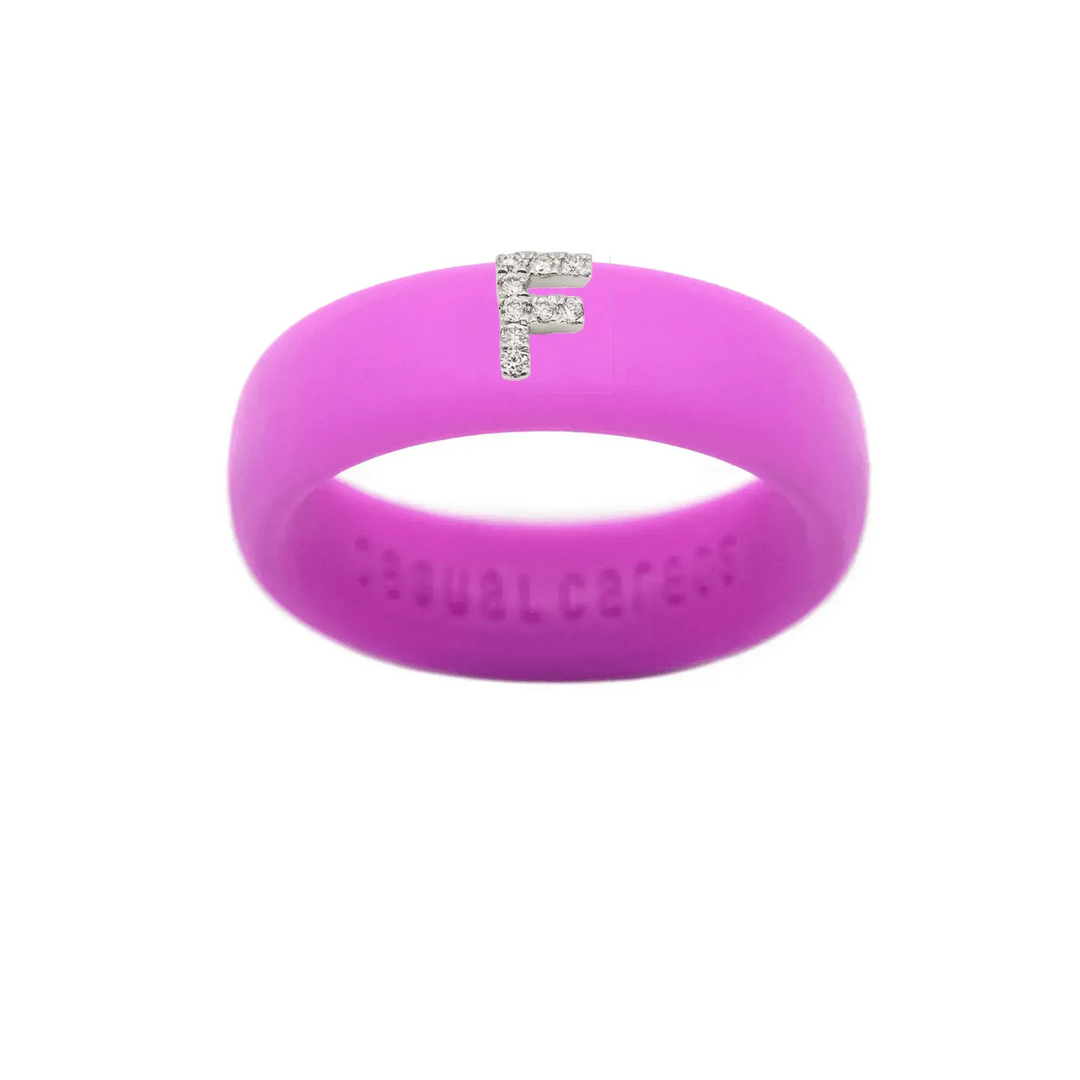 “F” Diamond Initial - Size 6