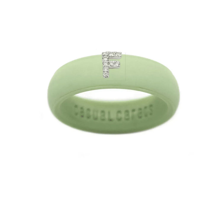 “F” Diamond Initial - Size 6