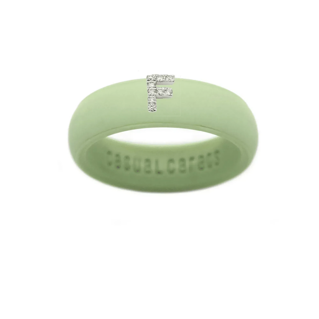 “F” Diamond Initial - Size 6
