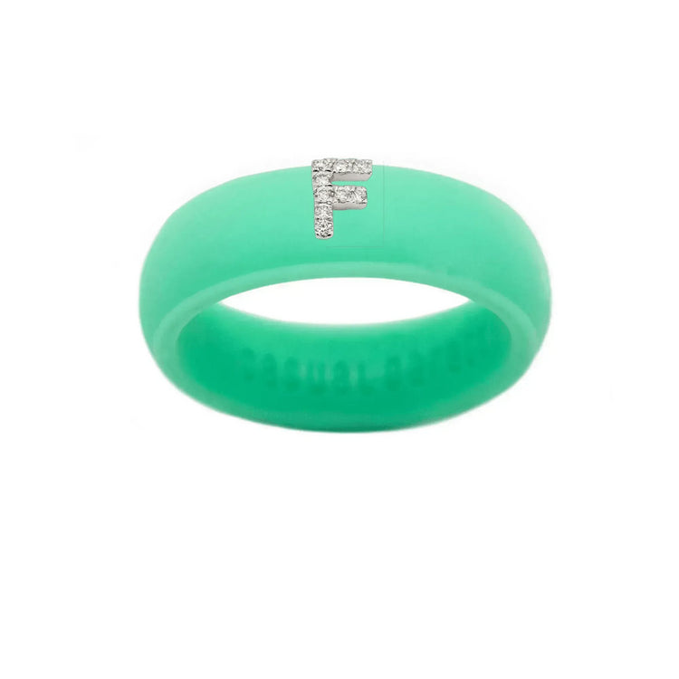“F” Diamond Initial - Size 6
