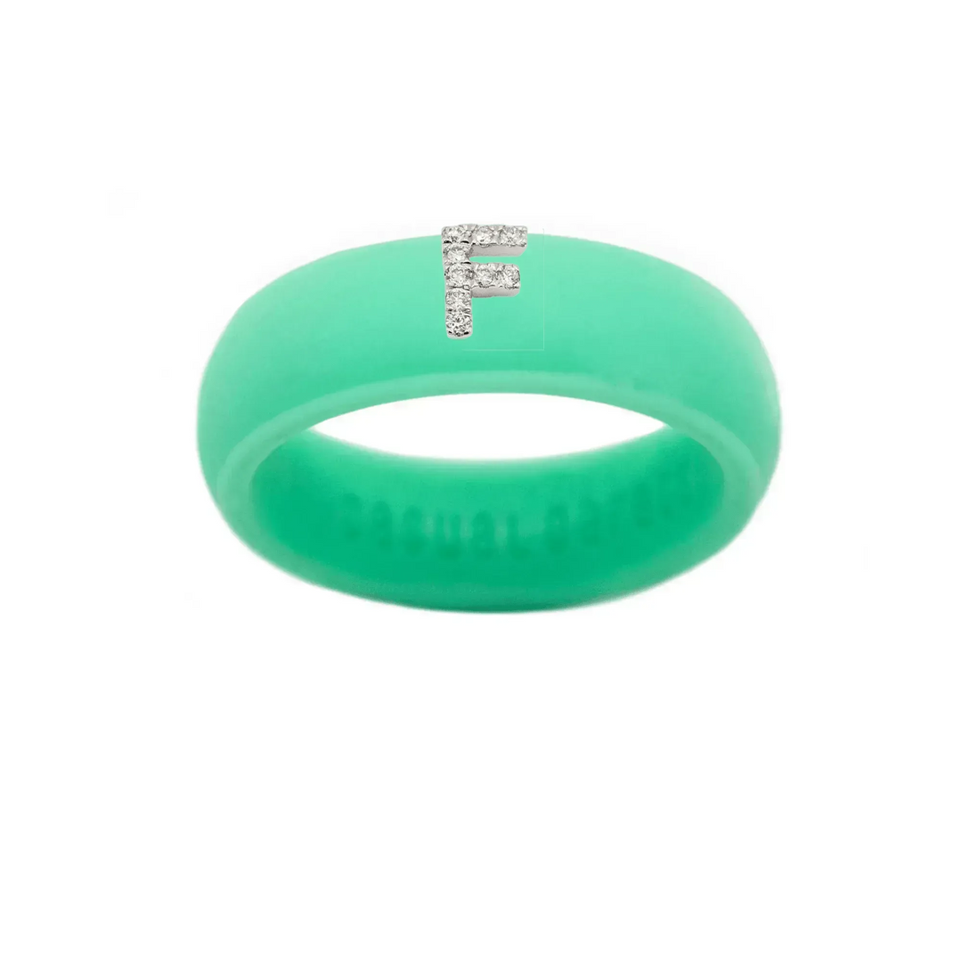 “F” Diamond Initial - Size 6