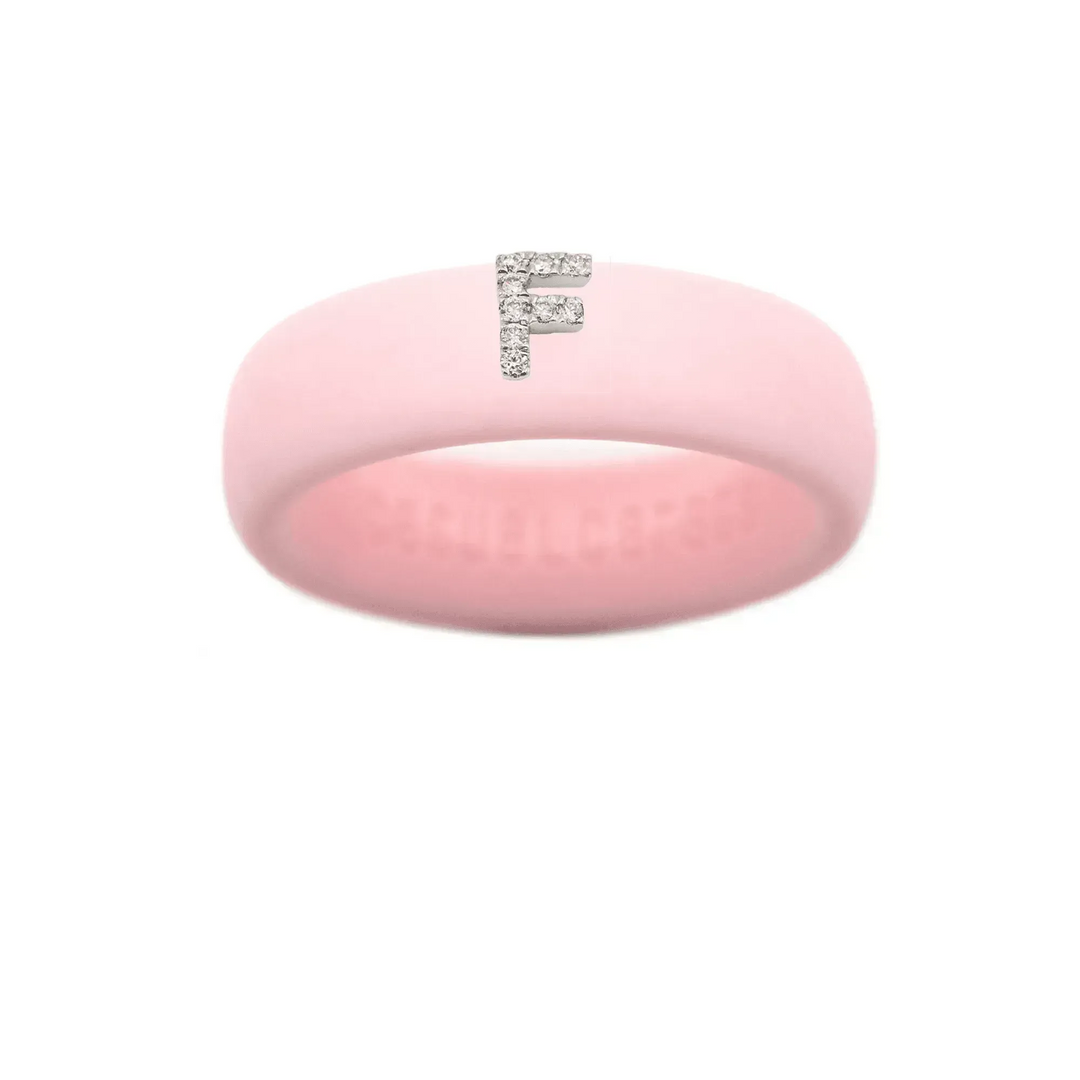 “F” Diamond Initial - Size 6