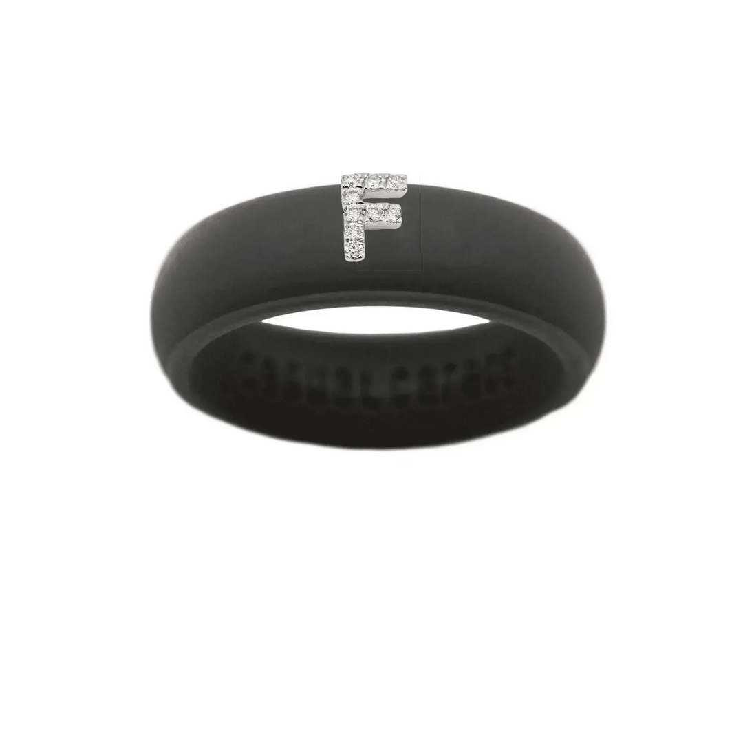 “F” Diamond Initial - Size 6