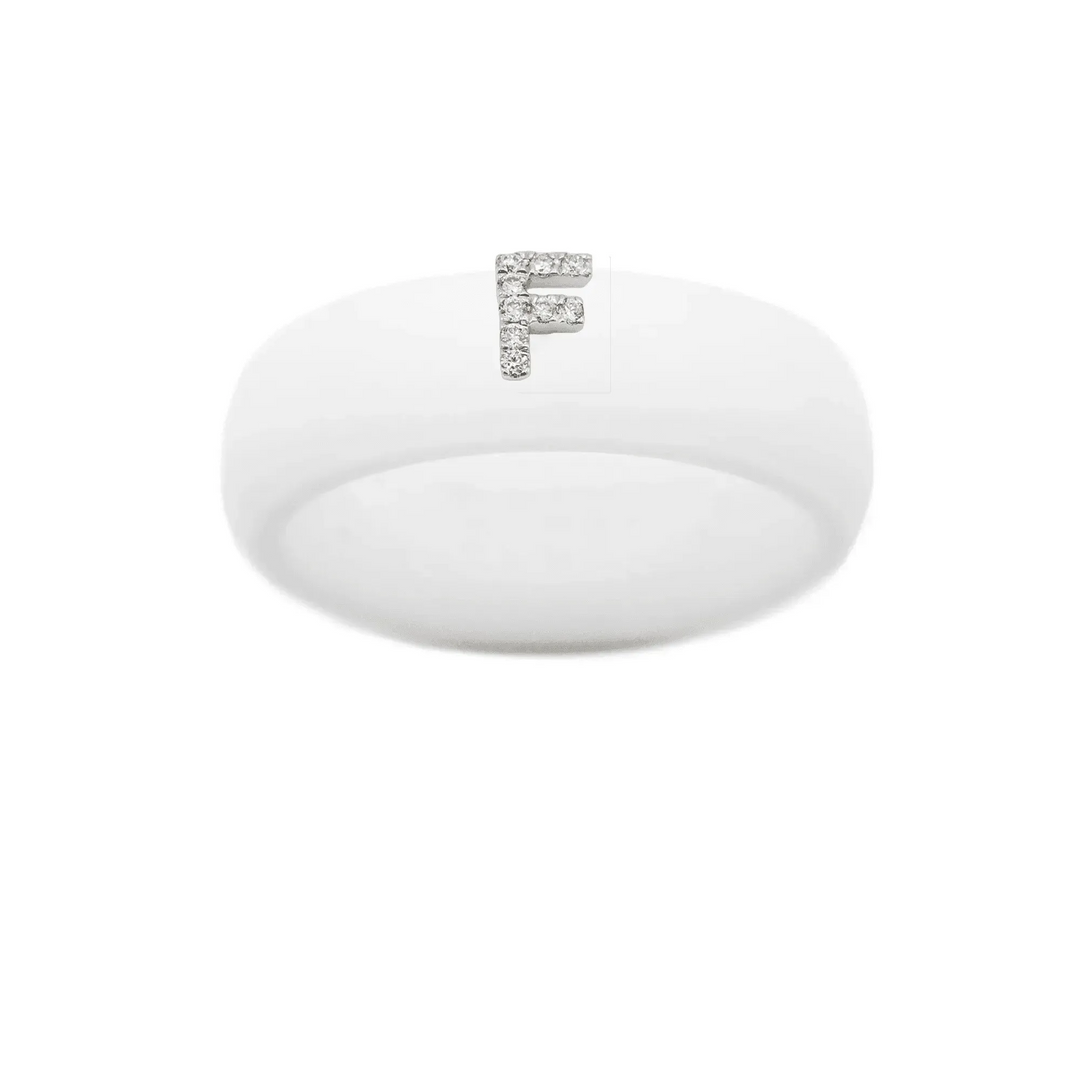 “F” Diamond Initial - Size 6