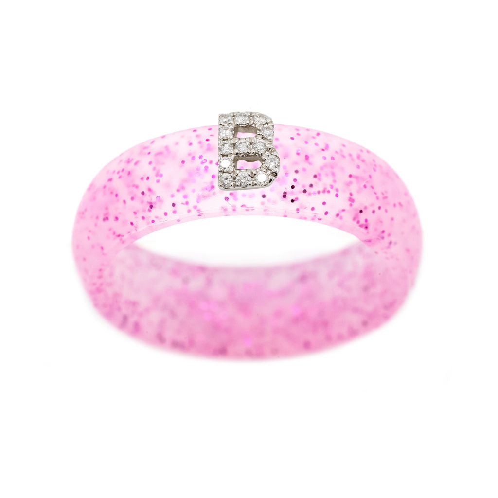 “B” Diamond Initial - Size 4