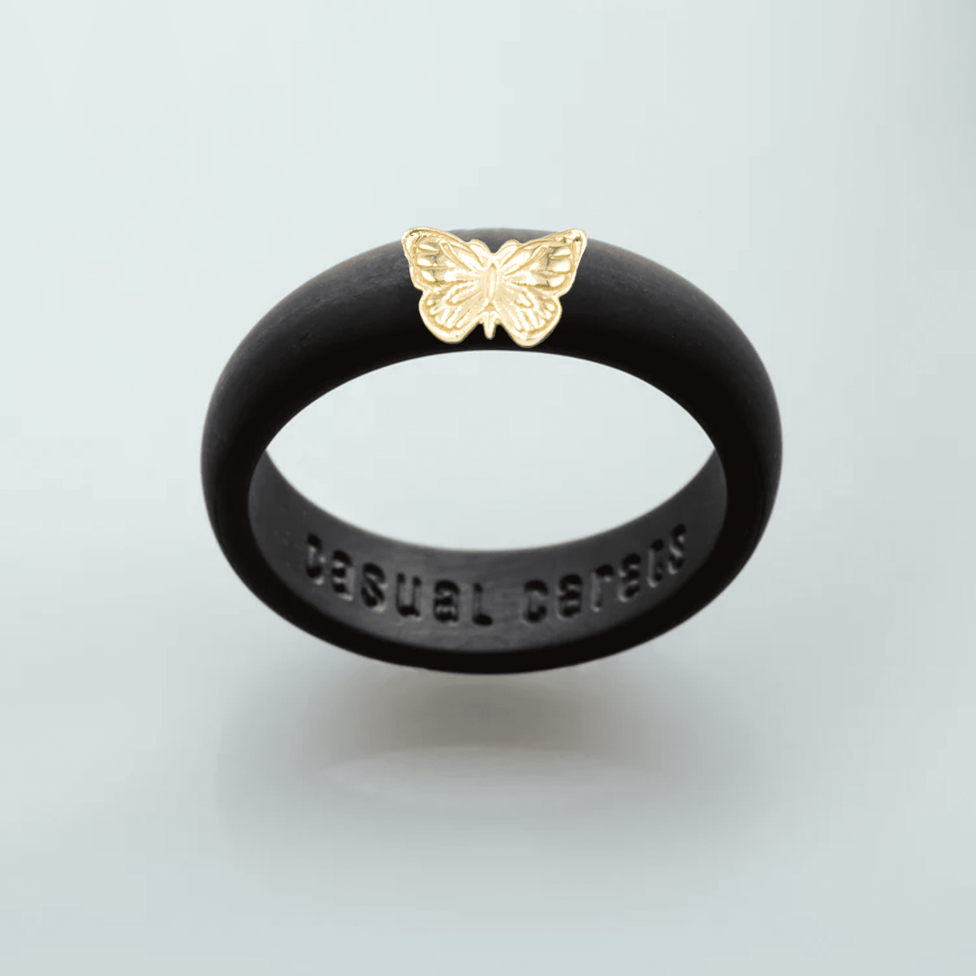 14K Butterfly Silicone Ring