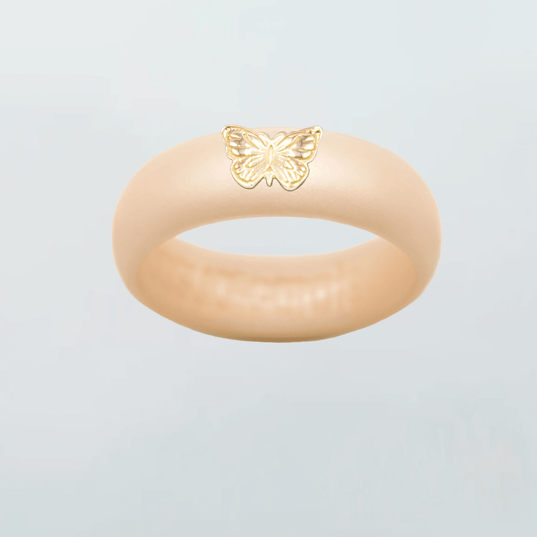 14K Butterfly Silicone Ring