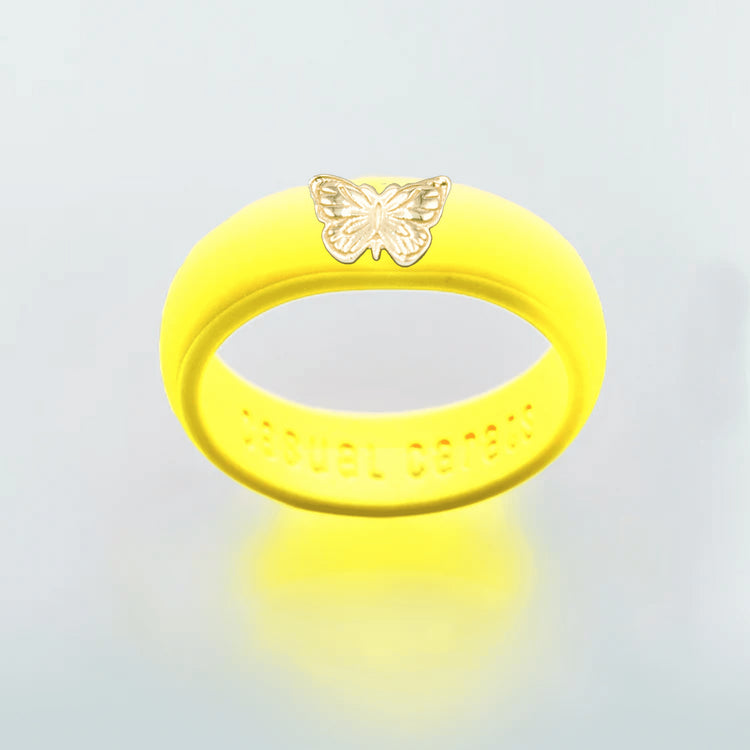 14K Butterfly Silicone Ring