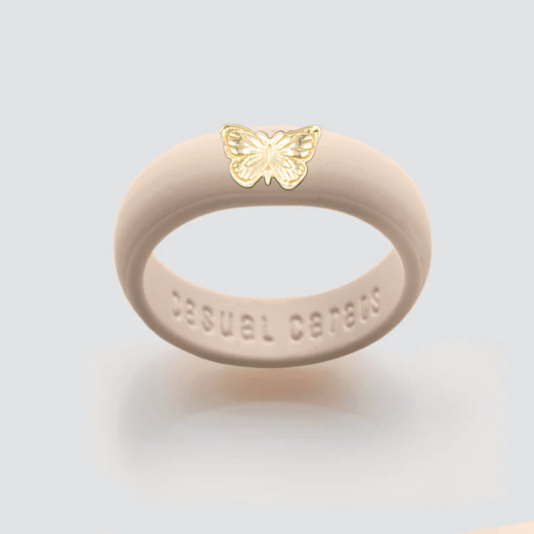 14K Butterfly Silicone Ring