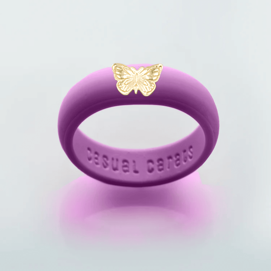 14K Butterfly Silicone Ring