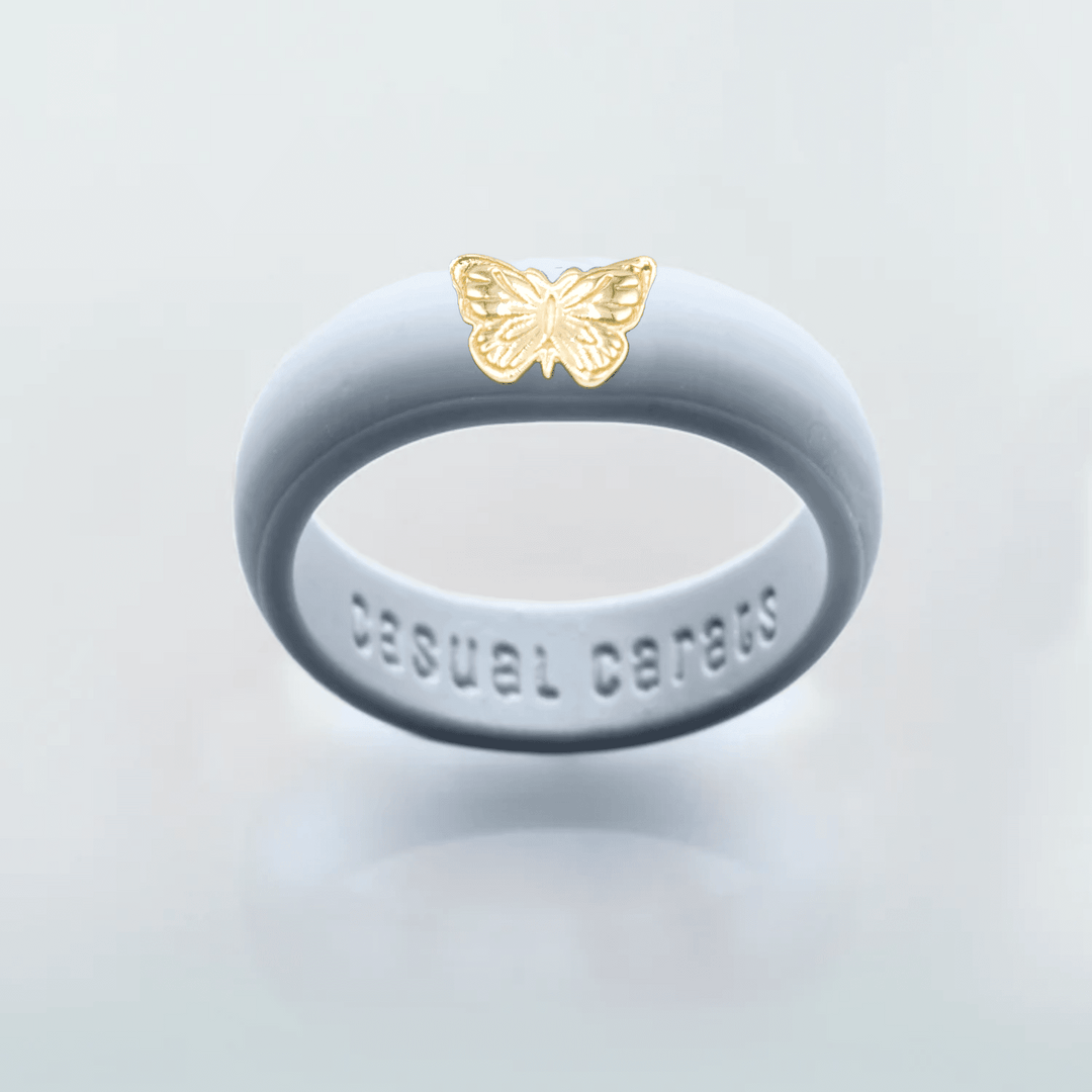 14K Butterfly Silicone Ring