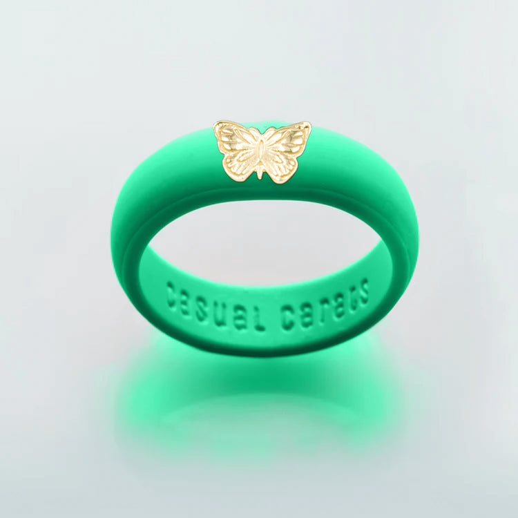 14K Butterfly Silicone Ring