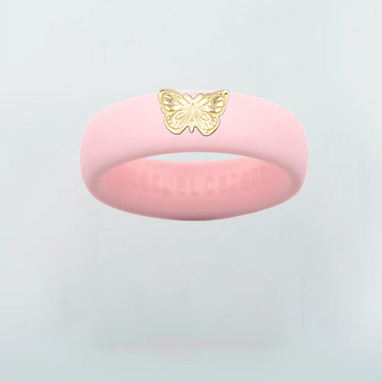 14K Butterfly Silicone Ring