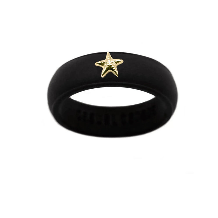 Gold Starfish Silicone Ring - Size 8