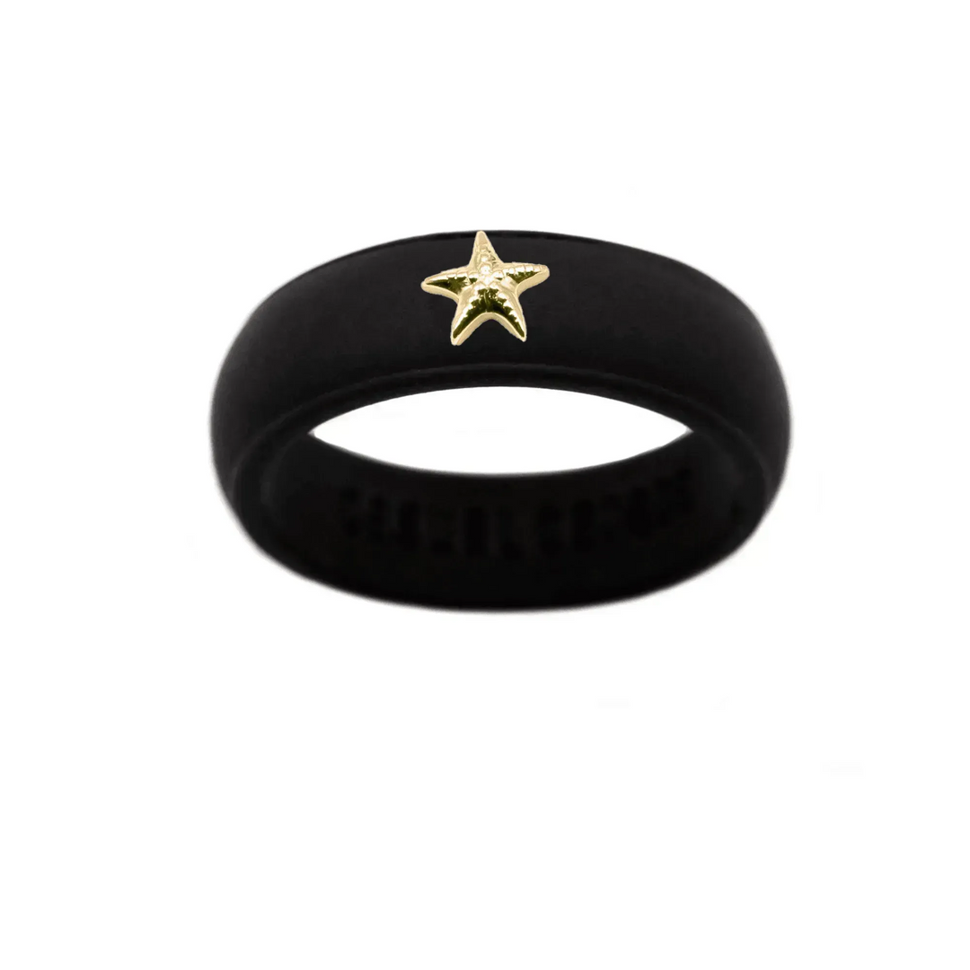 Gold Starfish Silicone Ring - Size 8