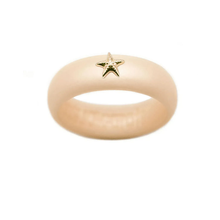 Gold Starfish Silicone Ring - Size 8