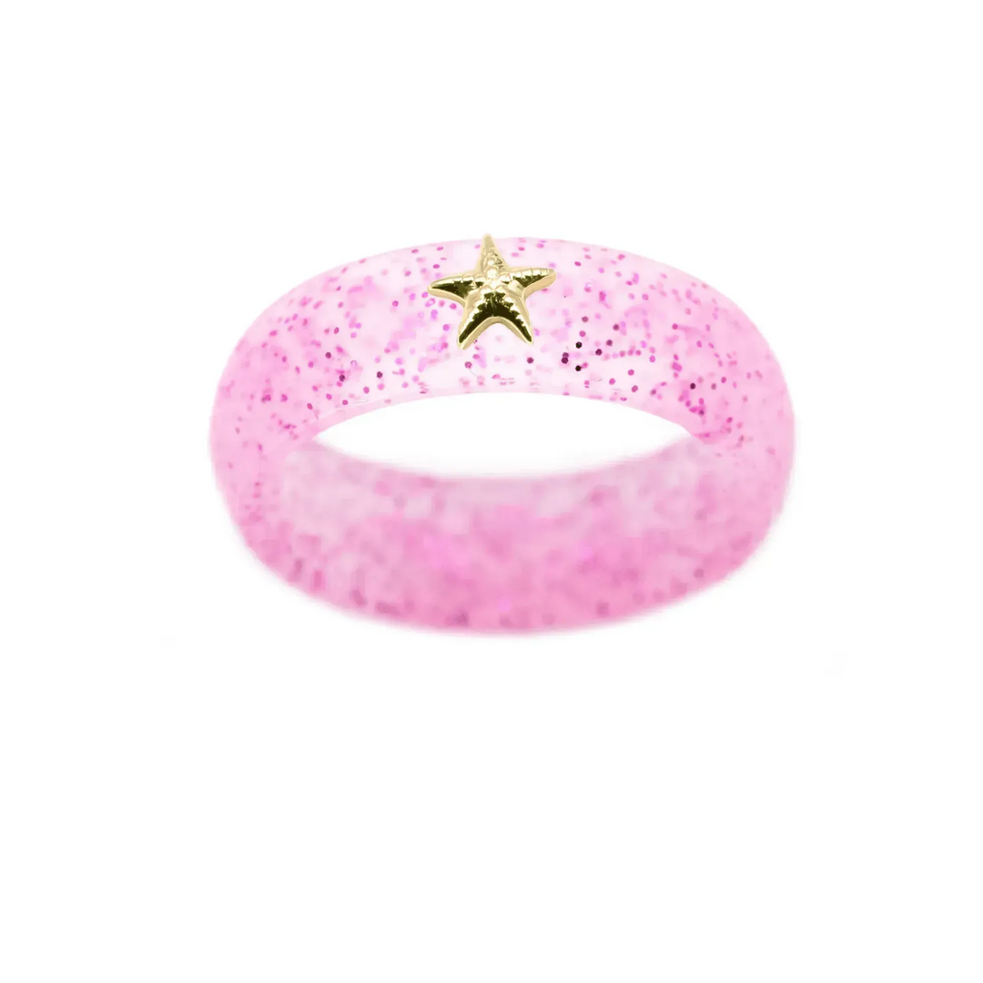Gold Starfish Silicone Ring - Size 8