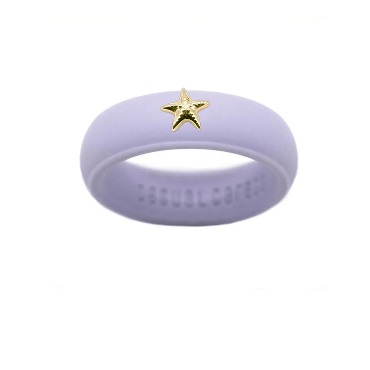 Gold Starfish Silicone Ring - Size 8