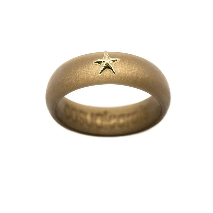 Gold Starfish Silicone Ring - Size 8
