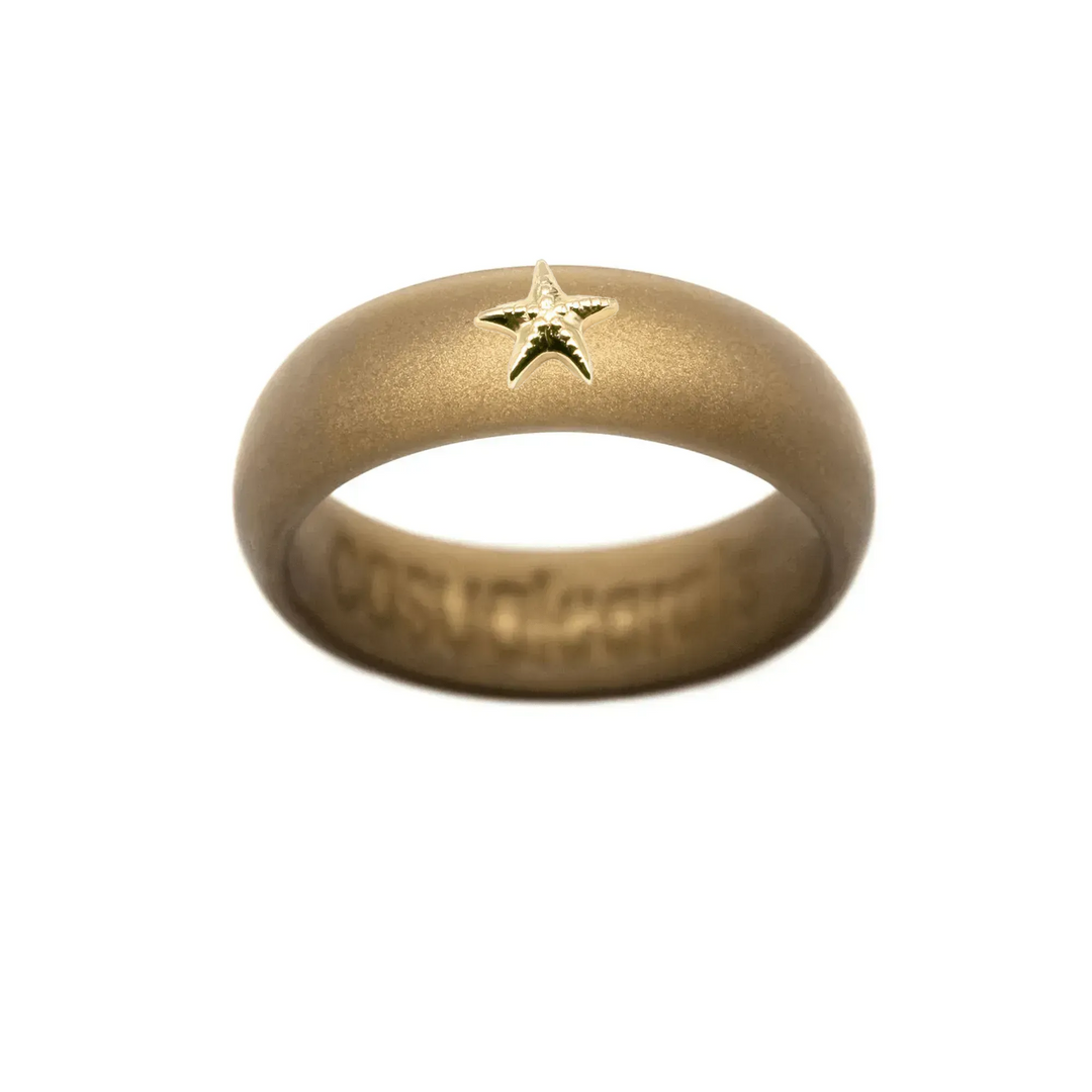Gold Starfish Silicone Ring - Size 8