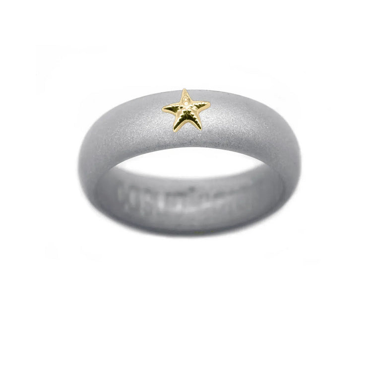 Gold Starfish Silicone Ring - Size 8